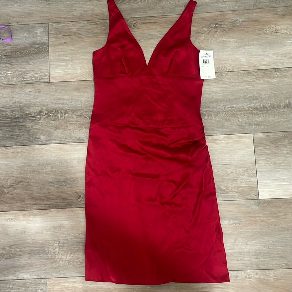 Nicole Miller Collection 100% Silk Red Dress